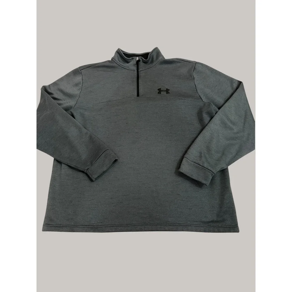Under Armour ColdGear Pullover Men XXL Gray 1/4 Zip Fleece Performance Loose